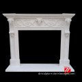 custom modern fireplace mantel in white marble